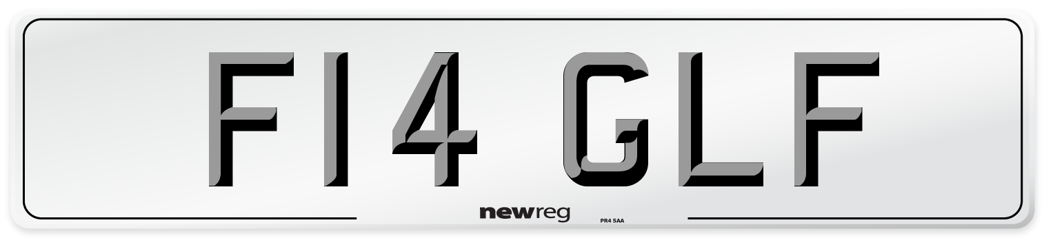 F14 GLF Number Plate from New Reg